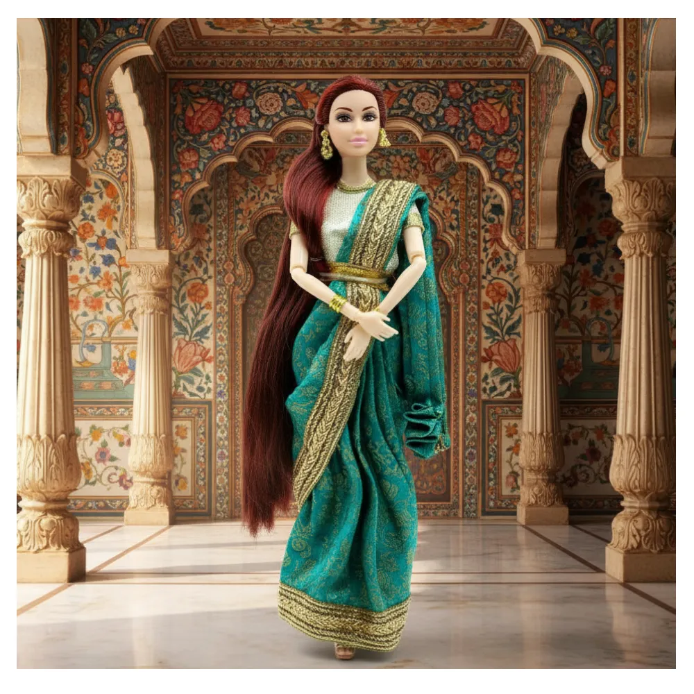 Fashion Princess Doll for Girls | Alia Tradition Style Doll for Girls | Birthday Gift for Kids 3+ Years | Beautiful Indian Doll for Pretend Play & Return Gifts (Green Saree)