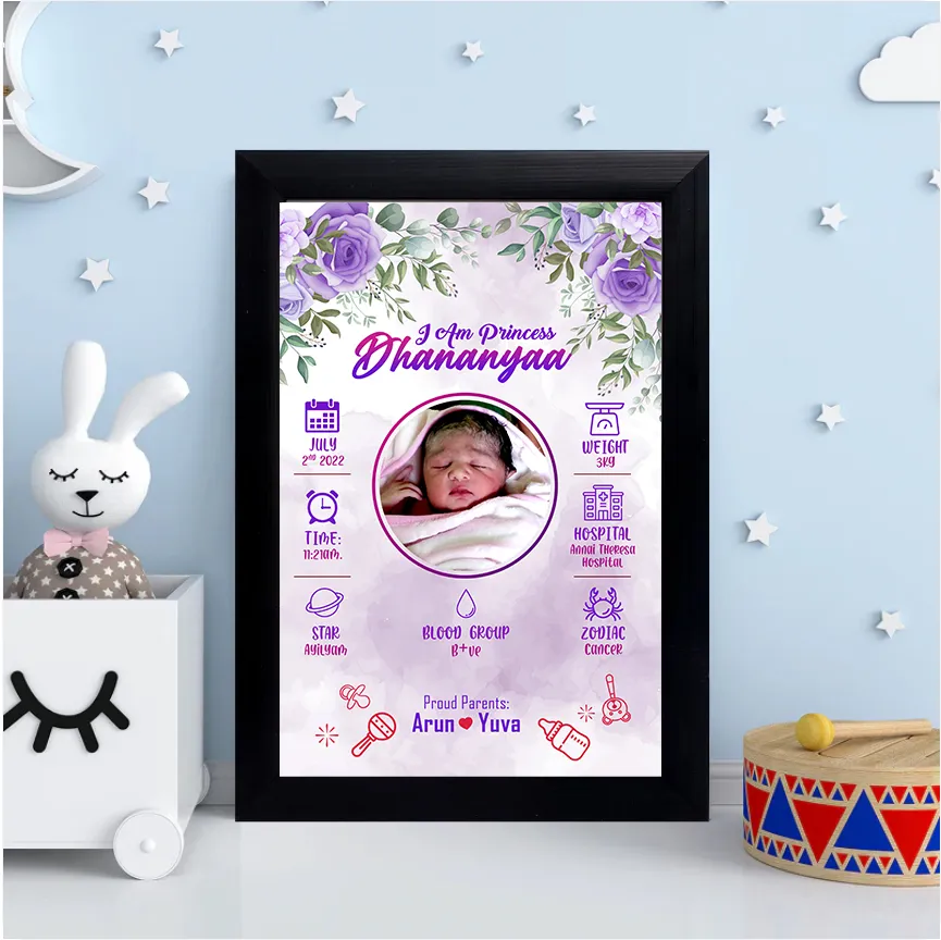 A4 Baby Birth Frame