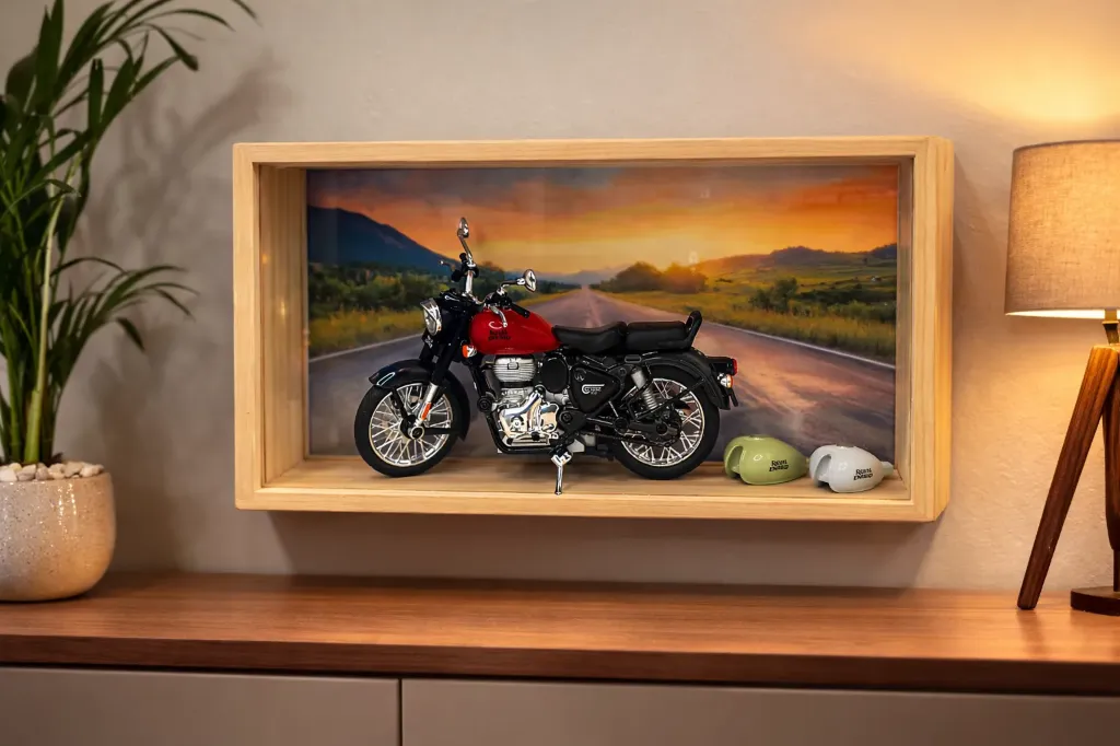 Royal Enfield Bullet Frame with Wooden Frame & LED Light