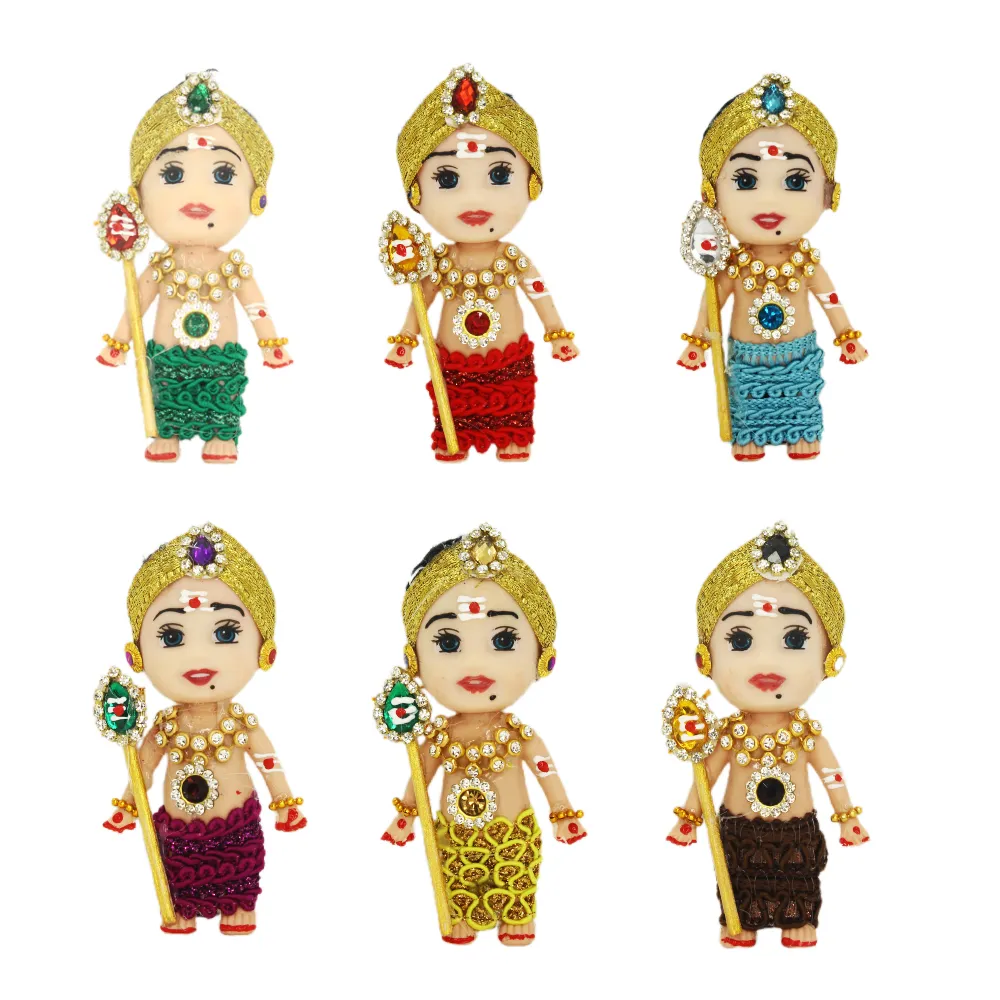 Baby Shower Jadai Hair Accessory doll for Seemantham & Godh Bharai (Murugan doll)- 6 pieces