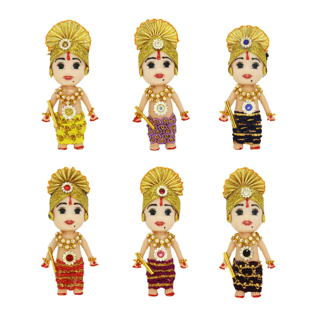 Baby Shower Jadai Hair Accessory doll for Seemantham & Godh Bharai (Krishna doll) - pack of 6