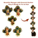Baby Shower Jadai Hair Accessory for Seemantham & Godh Bharai (Peacock Murugar Veni 5 pieces)