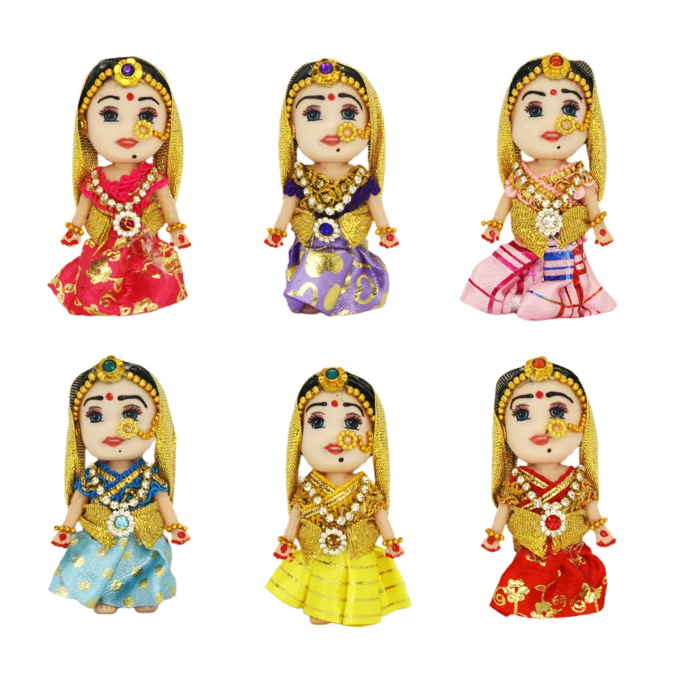 Baby Shower Jadai Hair Accessory doll for Seemantham & Godh Bharai (Radha Doll) - pack of 6