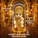 Little Murugan Statue in Glass Dome (Hand Made) with Strong Adhesive Sticker for Car Dashboard & Home Decor | Premium Spiritual Decorative Showpiece