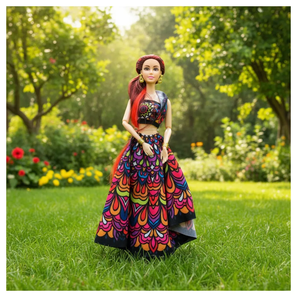 Fashion Princess Doll for Girls | Alia Tradition Style Doll for Girls | Birthday Gift for Kids 3+ Years | Beautiful Indian Doll for Pretend Play & Return Gifts (Black Lehenga)