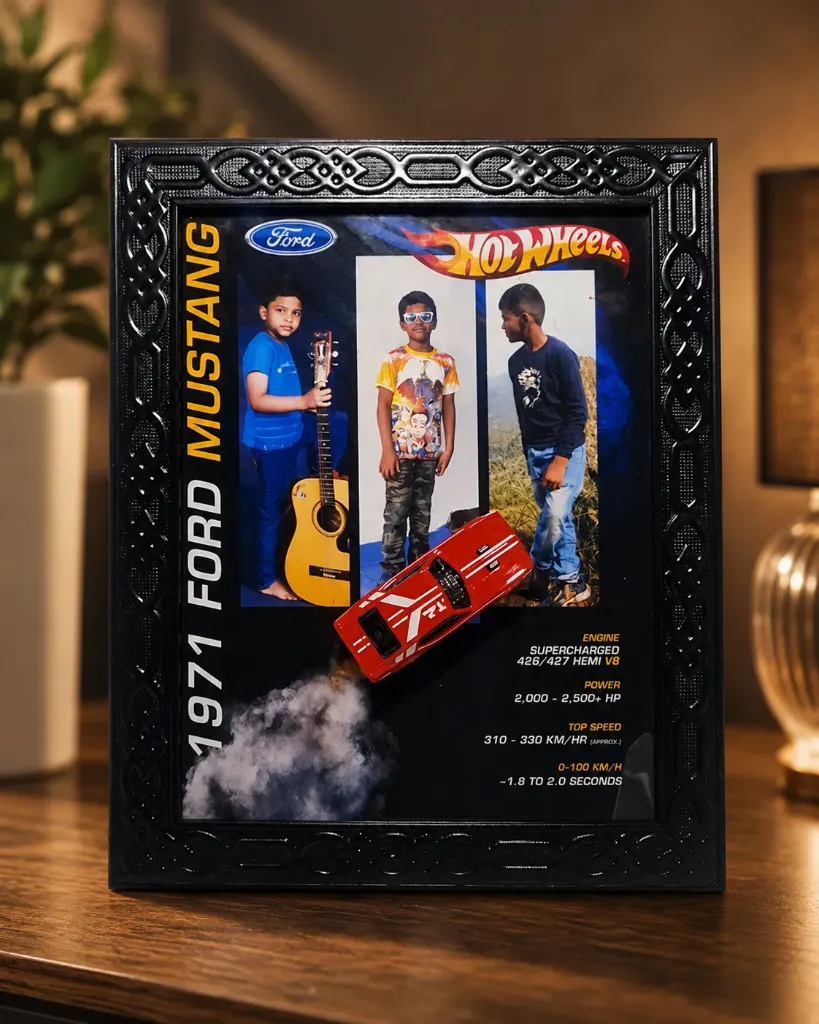 Customized Hot Wheels Car with Personalized Photo Frame | Mini Car Memory Gift | Custom Name & Photo Keepsake | Birthday Gift for Kids, Men & Car Lovers